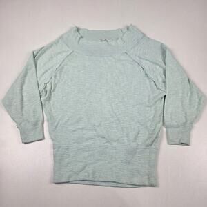 Free People We The Free Sweater Womens Small Mint Green Raglan‎ Pullover Cropped